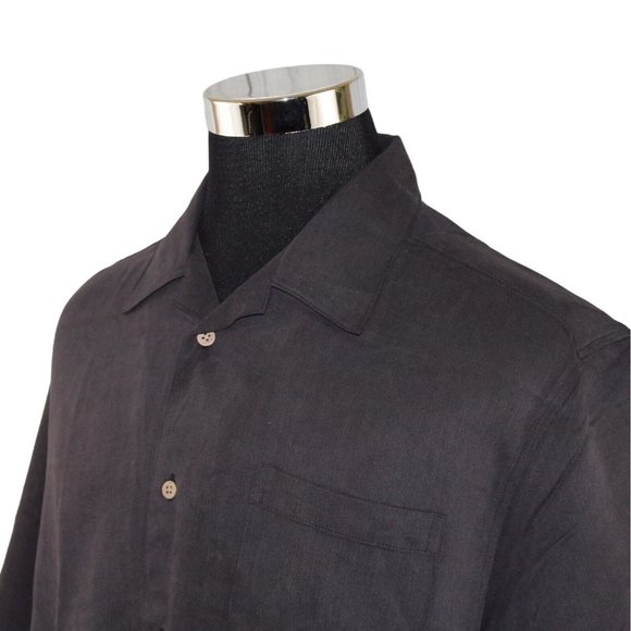 Cubavera Large Black Embroidered Dr Pepper Short Sleeve Bowling Camp Cigar Shirt - Picture 7 of 10